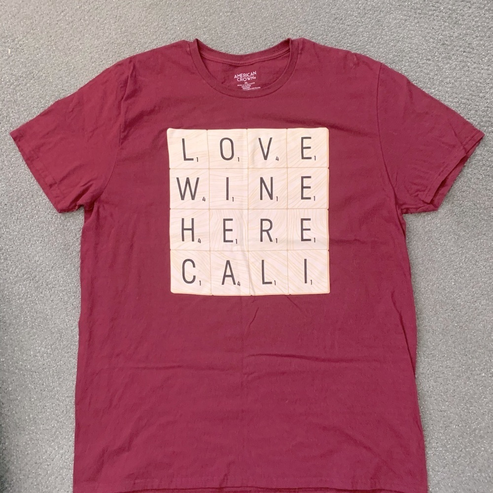 Love, Wine, Here, Cali Novelty Tee-Shirt
